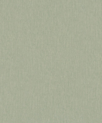 Galerie Eden Collection Light Green Linen Effect Wallpaper Roll