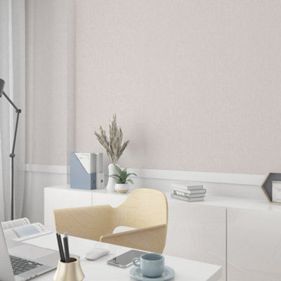 Galerie Eden Collection Pink Linen Effect Wallpaper Roll