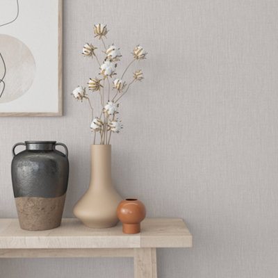 Galerie Eden Collection Pink Linen Effect Wallpaper Roll
