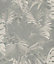 Galerie Eden Collection Platinum Metallic Jungle Leaves Wallpaper Roll