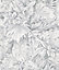 Galerie Eden Collection Silver Jungle Leaves Wallpaper Roll