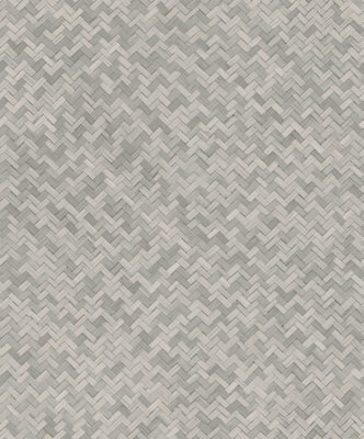 Galerie Eden Collection Silver Rattan Chevron Effect Wallpaper Roll