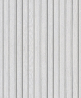 Galerie Eden Collection Silver Wood Stripe Wallpaper Roll
