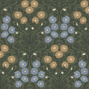 Galerie Ekbacka Collection Green Bellis Delicate Floral Trail Wallpaper Roll