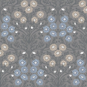Galerie Ekbacka Collection Grey Bellis Delicate Floral Trail Wallpaper Roll