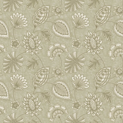 Galerie Elegance Beige Flower Fan Wallpaper DWP0351-03