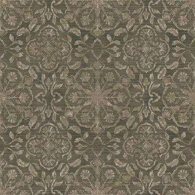 Galerie Elegance Bronze Floral Stripe Wallpaper DWP0353-02