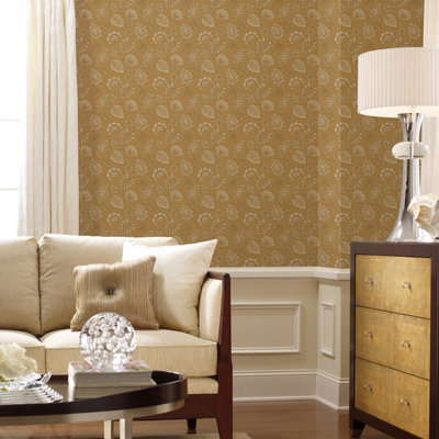 Galerie Elegance Bronze Flower Fan Wallpaper DWP0351-07