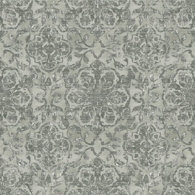 Galerie Elegance Silver Floral Stripe Wallpaper DWP0353-04
