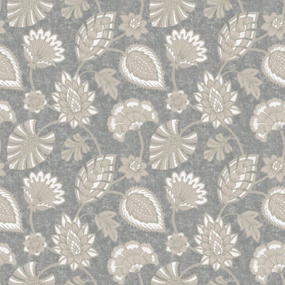 Galerie Elegance Silver Flower Fan Wallpaper DWP0351-04