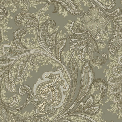 Galerie Elegance Silver Paisley Wallpaper DWP0355-02