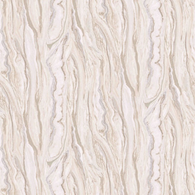 Galerie Elle Decoration Blush Pink Gold Marble Embossed Wallpaper