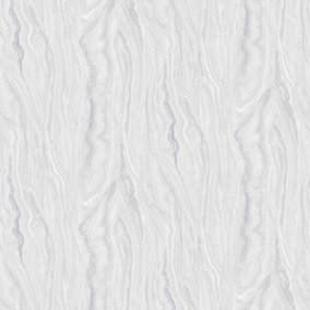 Galerie Elle Decoration Silver Grey Cream Marble Embossed Wallpaper
