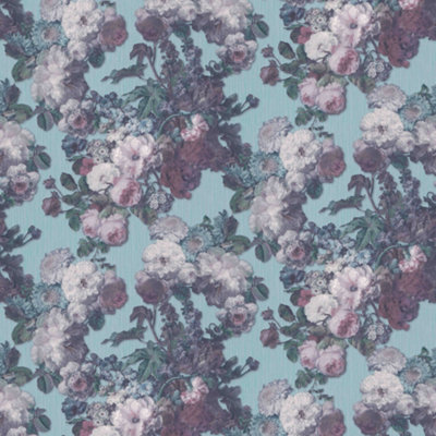 Galerie Elle Decoration Teal Pink Green Floral Baroque Embossed ...