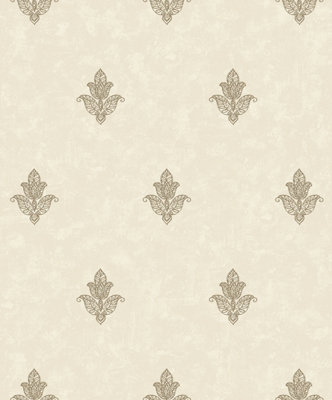 Galerie Emporium Cream Gold Mehndi Motif Embossed Wallpaper