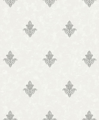 Galerie Emporium Cream Silver Mehndi Motif Embossed Wallpaper