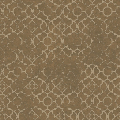 Galerie Emporium Gold Aged Quatrefoil Embossed Wallpaper