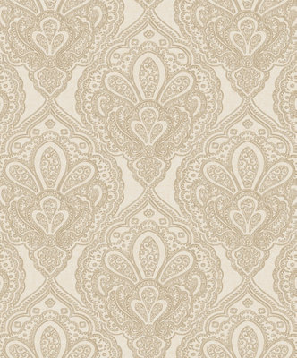 Galerie Emporium Gold Mehndi Damask Embossed Wallpaper