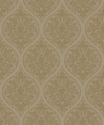 Galerie Emporium Gold Ogee Embossed Wallpaper