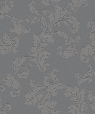 Galerie Emporium Grey Acanthus trail Embossed Wallpaper