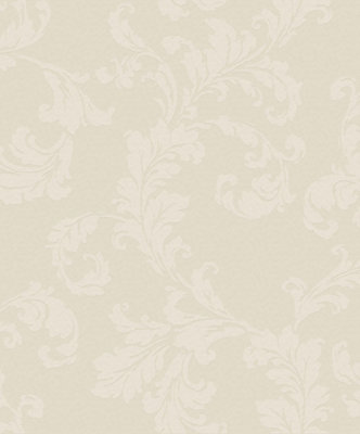 Galerie Emporium Pearl Acanthus trail Embossed Wallpaper