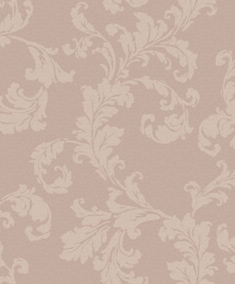 Galerie Emporium Pink Acanthus trail Embossed Wallpaper