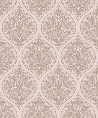 Galerie Emporium Pink Ogee Embossed Wallpaper