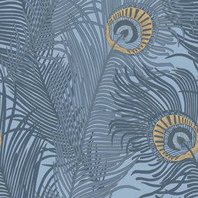 Galerie Enchanted Descartes Blue Wallpaper