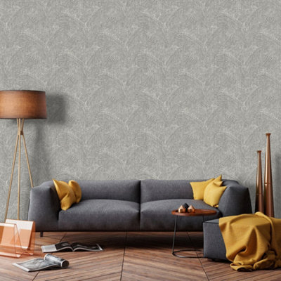 Galerie Enchanted Rulong Dark Grey Wallpaper