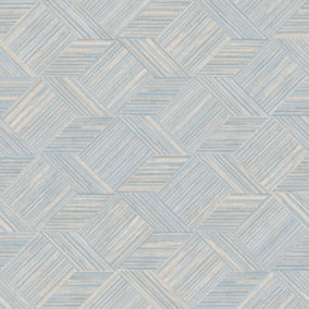 Galerie Evergreen Blue Beige Grassy Tile Smooth Wallpaper