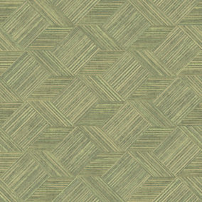 Galerie Evergreen Green Grassy Tile Smooth Wallpaper