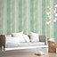 Galerie Evergreen Green Turquoise Waterfall Stripe Smooth Wallpaper