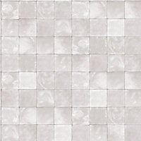 Galerie Evergreen Grey Mica Aqua Tile Smooth Wallpaper