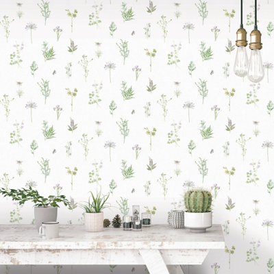 Galerie Evergreen Multicolor Botanical Smooth Wallpaper