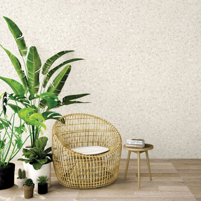 Galerie Evergreen Neutral Mica Terrazzo Smooth Wallpaper
