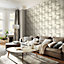 Galerie Exposed Grey White Faux Fur Tile Smooth Wallpaper