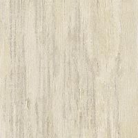Galerie Feel Cream Metallic Wooden Plank Wallpaper Roll