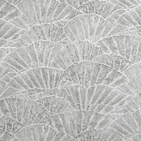 Galerie Feel Grey Metallic Seashell Leaf Wallpaper Roll