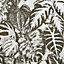 Galerie Feel Silver Flocked Velvet Elephant Leaf Wallpaper Roll