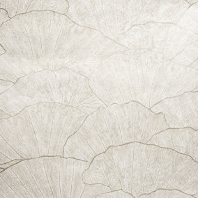 Galerie Feel Silver Metallic Seashell Leaf Wallpaper Roll