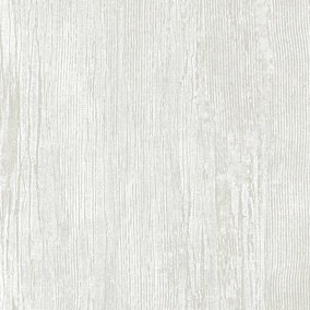 Galerie Feel Silver Metallic Wooden Plank Wallpaper Roll