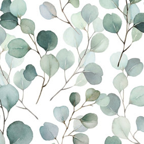 Galerie Flora Green Eucalyptus Trailing Leaf Wallpaper