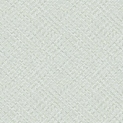 Galerie Flora Green Herringbone Weave Wallpaper