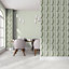 Galerie Flora Green Linen Plain Texture Wallpaper