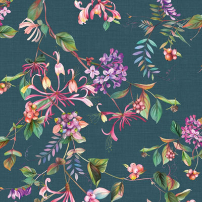 Galerie Flora Green Summer Bouquet Wallpaper