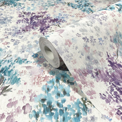 Galerie Flora Purple Soft Foliage Wallpaper