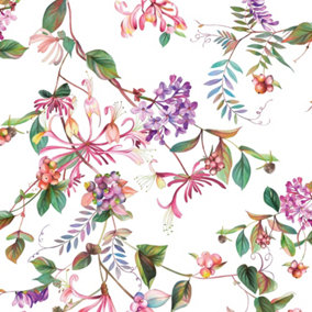 Galerie Flora Purple Summer Bouquet Wallpaper