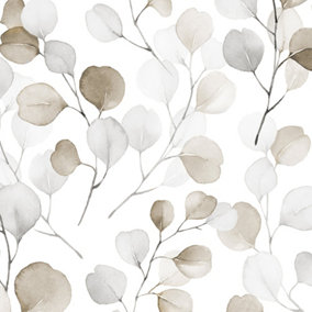 Galerie Flora Silver Eucalyptus Trailing Leaf Wallpaper