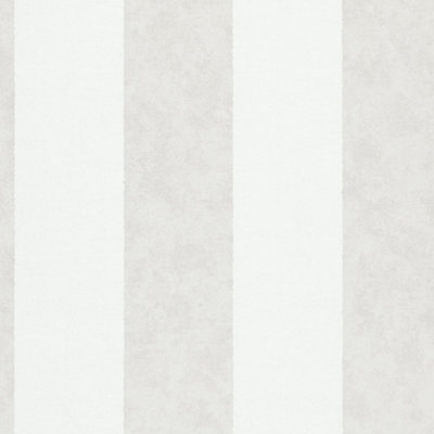 Galerie Flora Silver Thick Stripe Wallpaper | DIY at B&Q