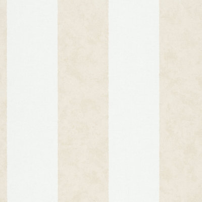 Galerie Flora White Thick Stripe Wallpaper